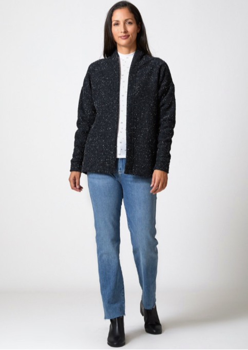 Pebble Knit Cardigan Black