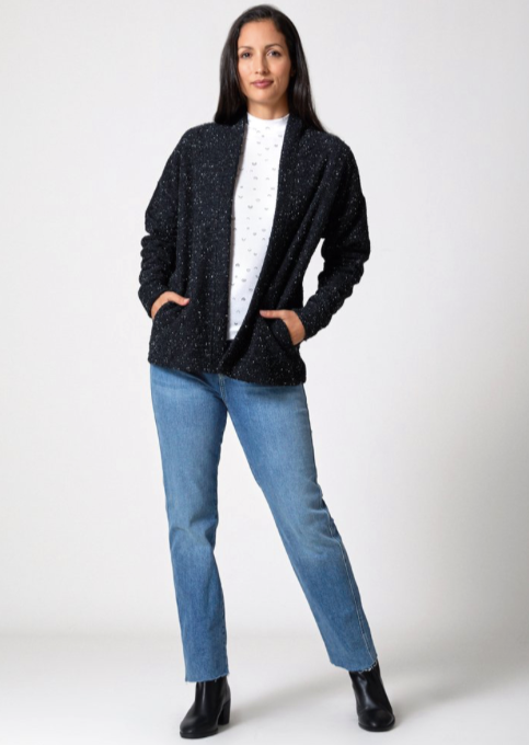 Pebble Knit Cardigan Black