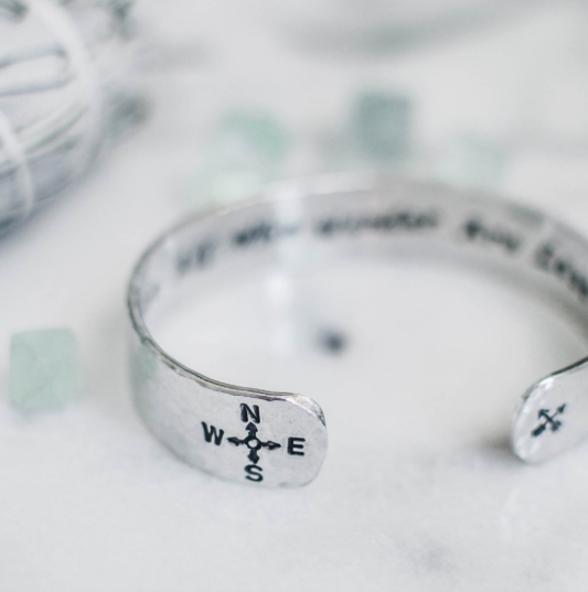 Not All Who Wander Are Lost // Aluminum Cuff Bracelet-WATERBURY