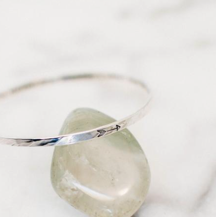 You're Stronger Than You Think... // Sterling Silver Bangle Bracelet