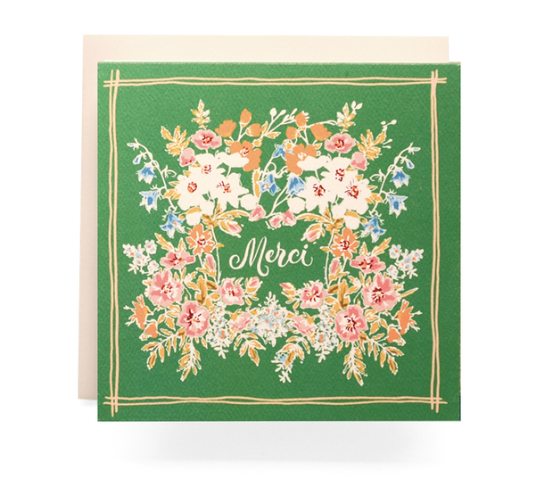 Handkerchief Merci Greeting Card