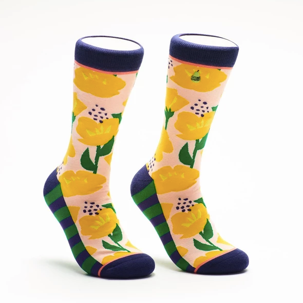 California Poppies Crew Socks