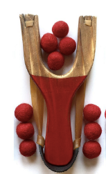 Wooden Slingshot with Matching Felt Balls