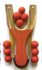 Wooden Slingshot with Matching Felt Balls