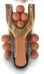 Wooden Slingshot with Matching Felt Balls