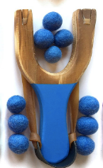 Wooden Slingshot with Matching Felt Balls