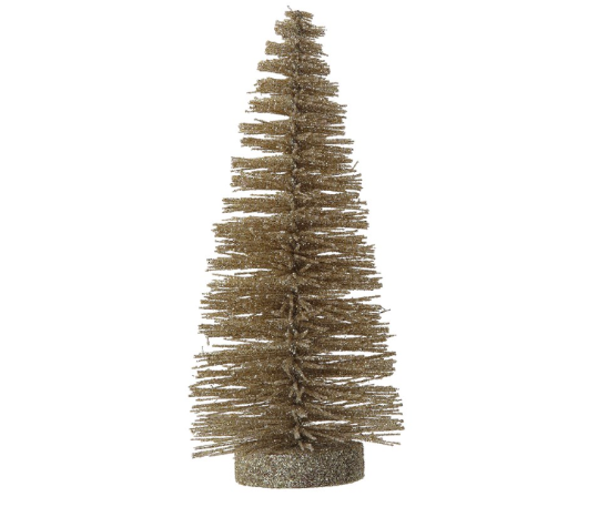 Bottle Brush Tree w/ Gold Glitter Finish