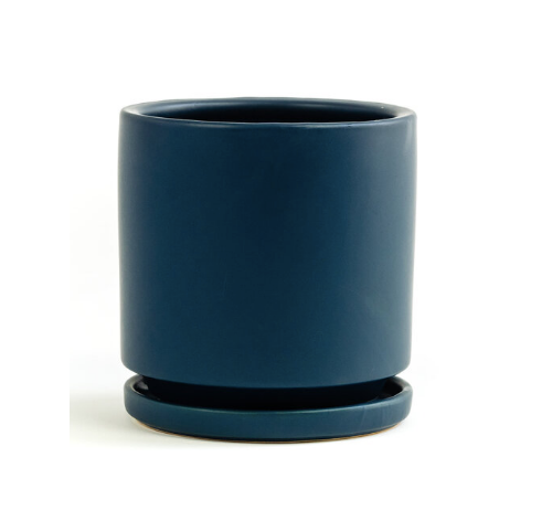 8.25" Gemstone Cylinder Pots with Water Tray