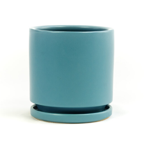 8.25" Gemstone Cylinder Pots with Water Tray