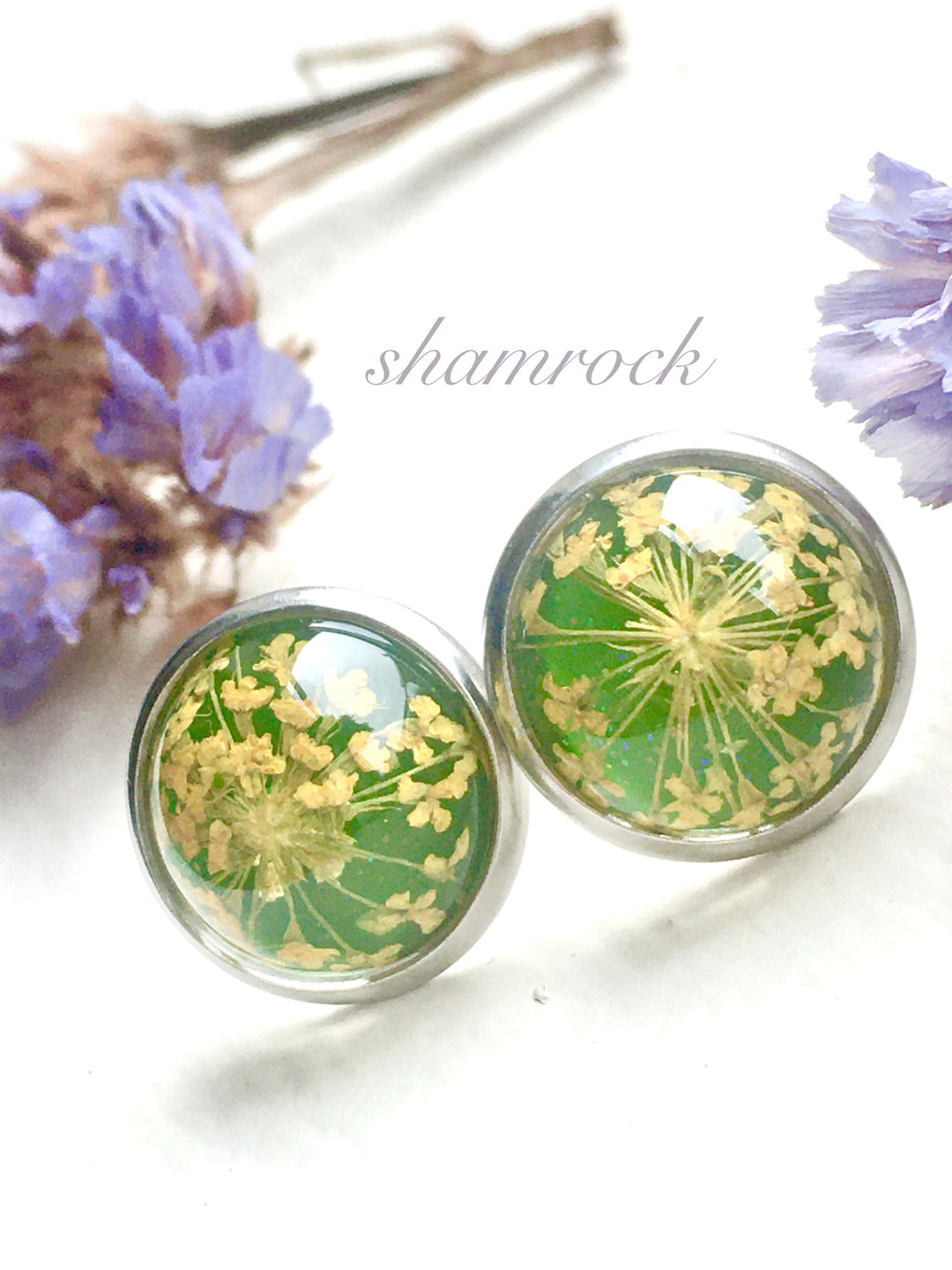 Queen Anne's Lace Resin Studs