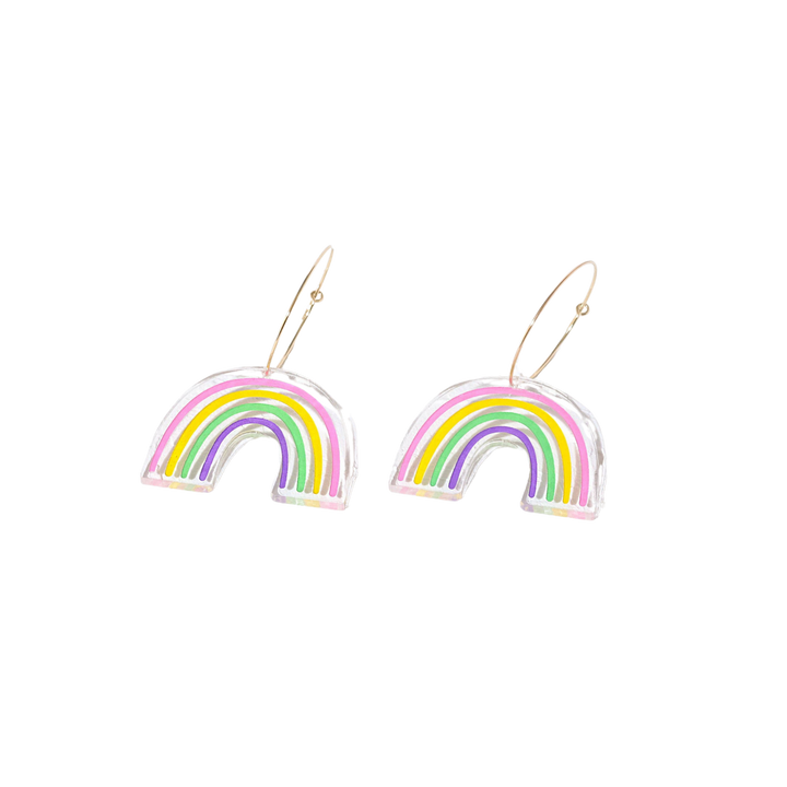 Rainbow Hoop Earrings