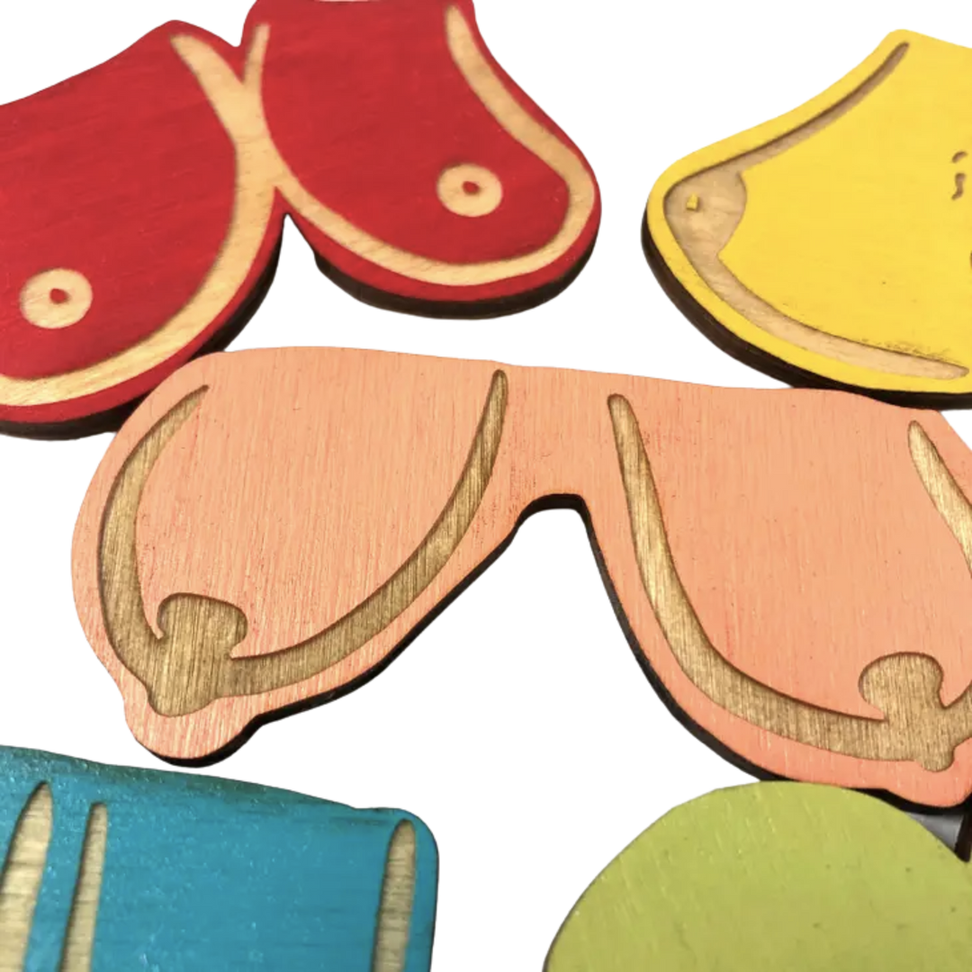 Tits Out: Set of 5 Magnets