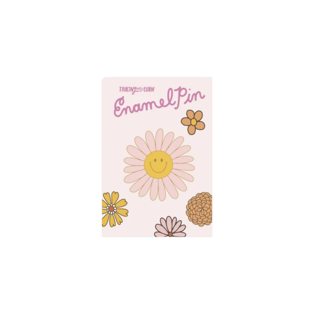 Smiley Flower Enamel Pin