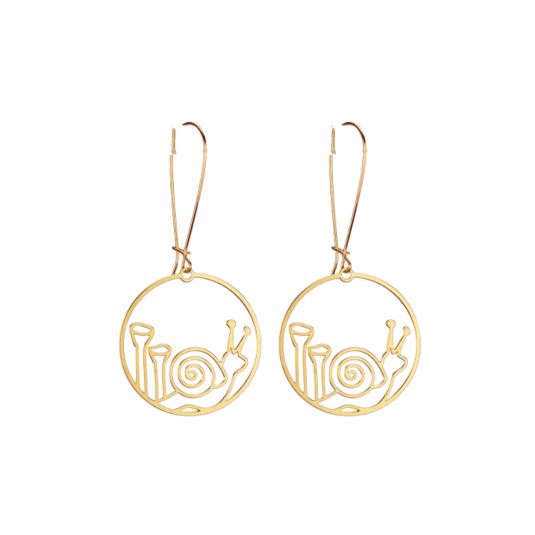 Snail & Pixie Cups Lichen Earrings