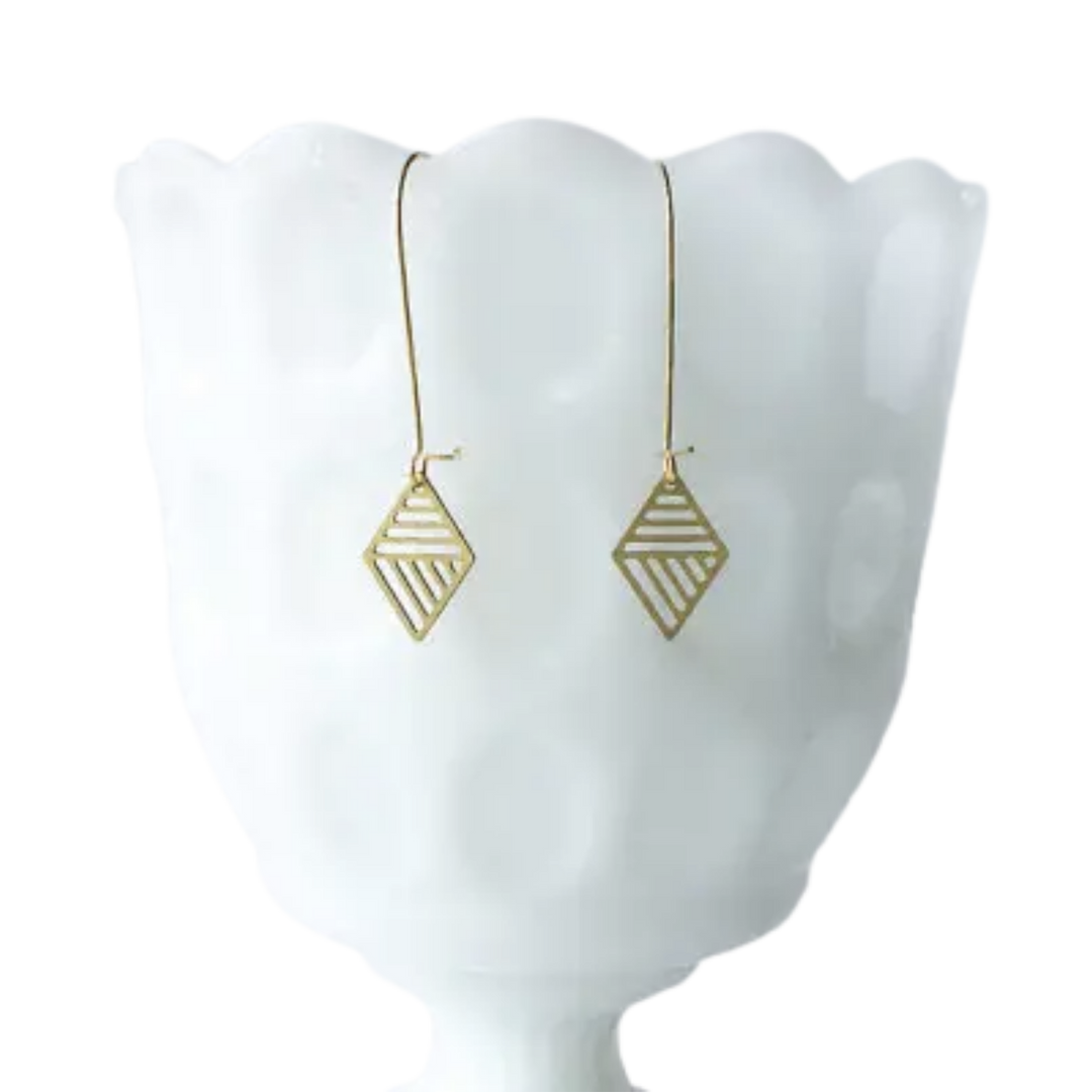 Striped Parallelogram Earrings