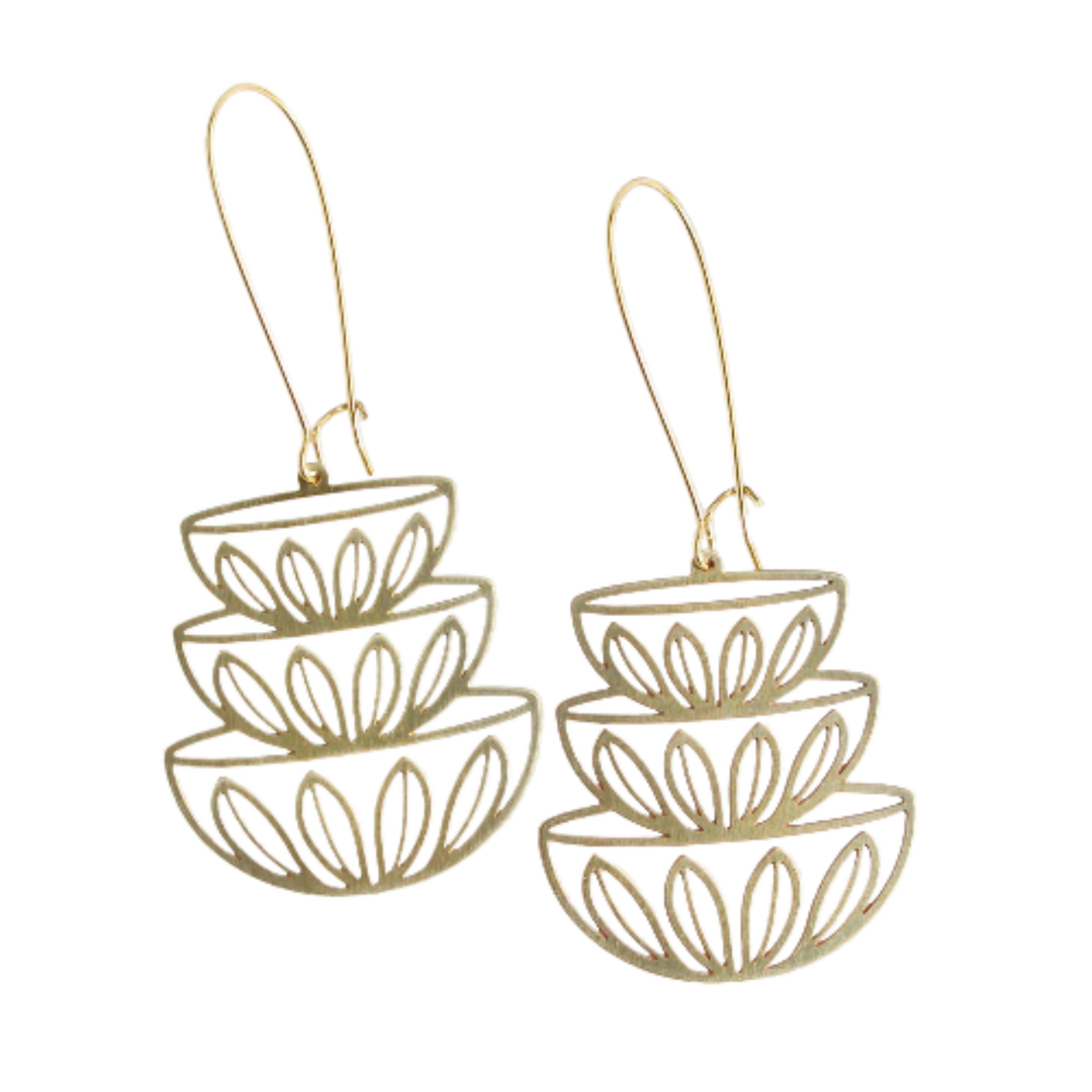 Retro Stacked Bowls Earrings