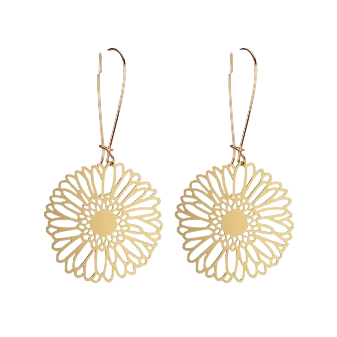 Gerber Daisy Flower Earrings