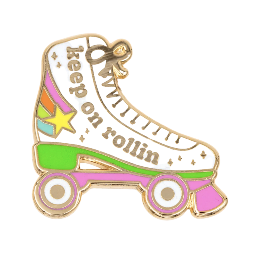 Keep On Rollin' Roller Skate Enamel Pin