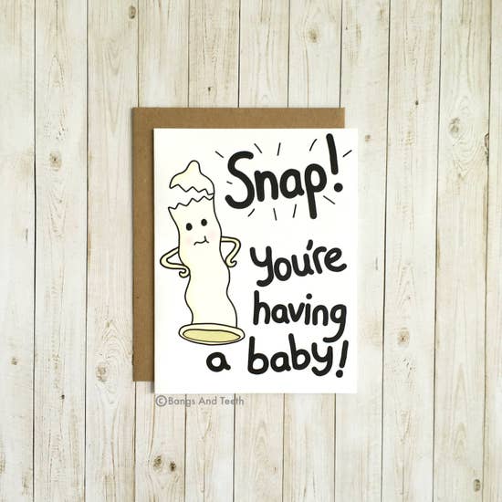 Snap Condom Baby Card