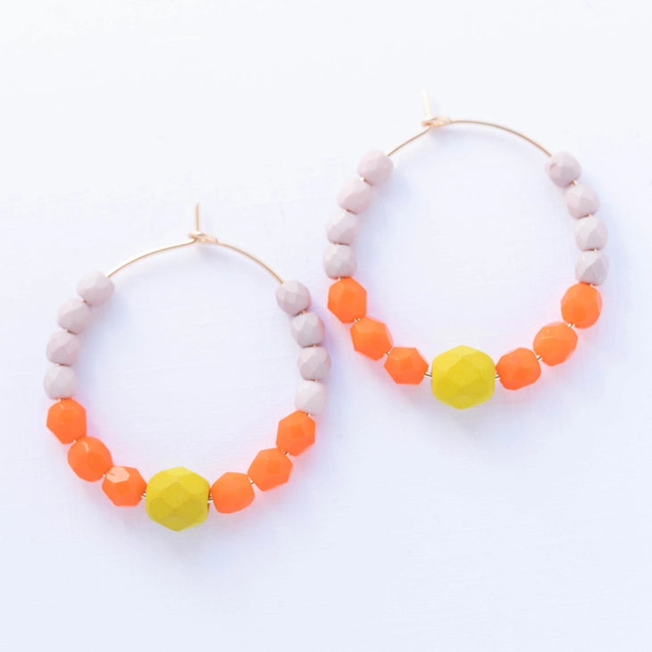 Colorful Beaded Hoops