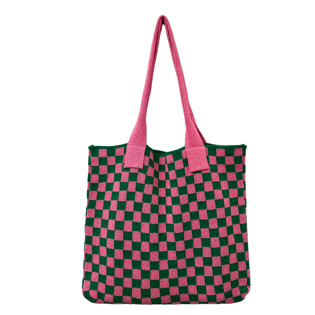 Checker Print Shoulder Bag
