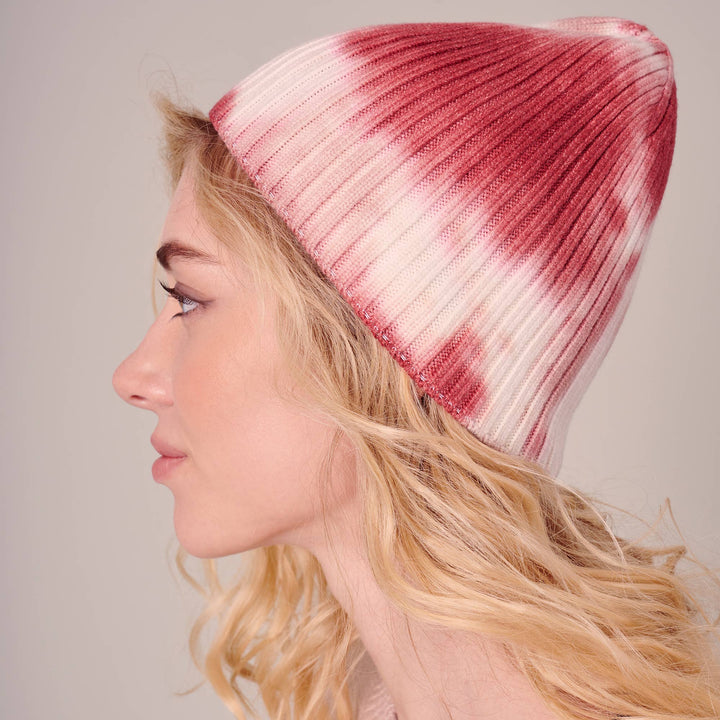 Tie Dye Print Ribbed Beanie