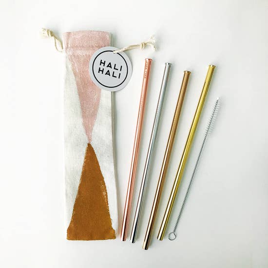 6 Piece Reusable Straw Set- Assorted Patterns