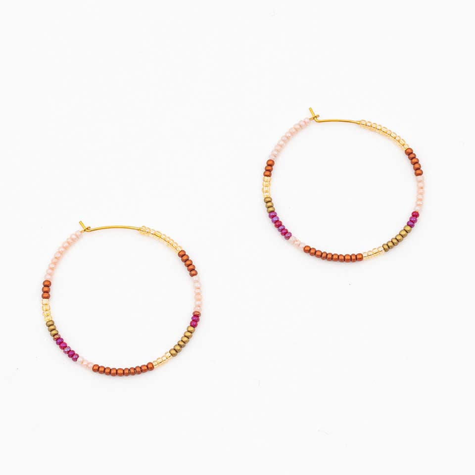 Beaded Hoop Earrings