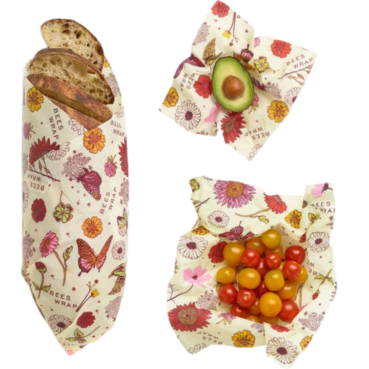Set of 3 Assorted Plant Based Wraps in Meadow Magic Bee's Wrap