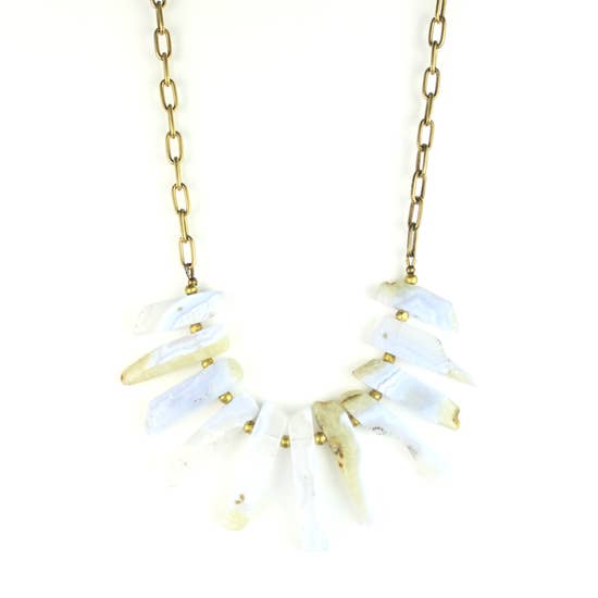 Natural Stone Bib Necklace