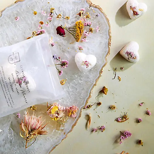 Botanical Heart Shaped Bath Bombs