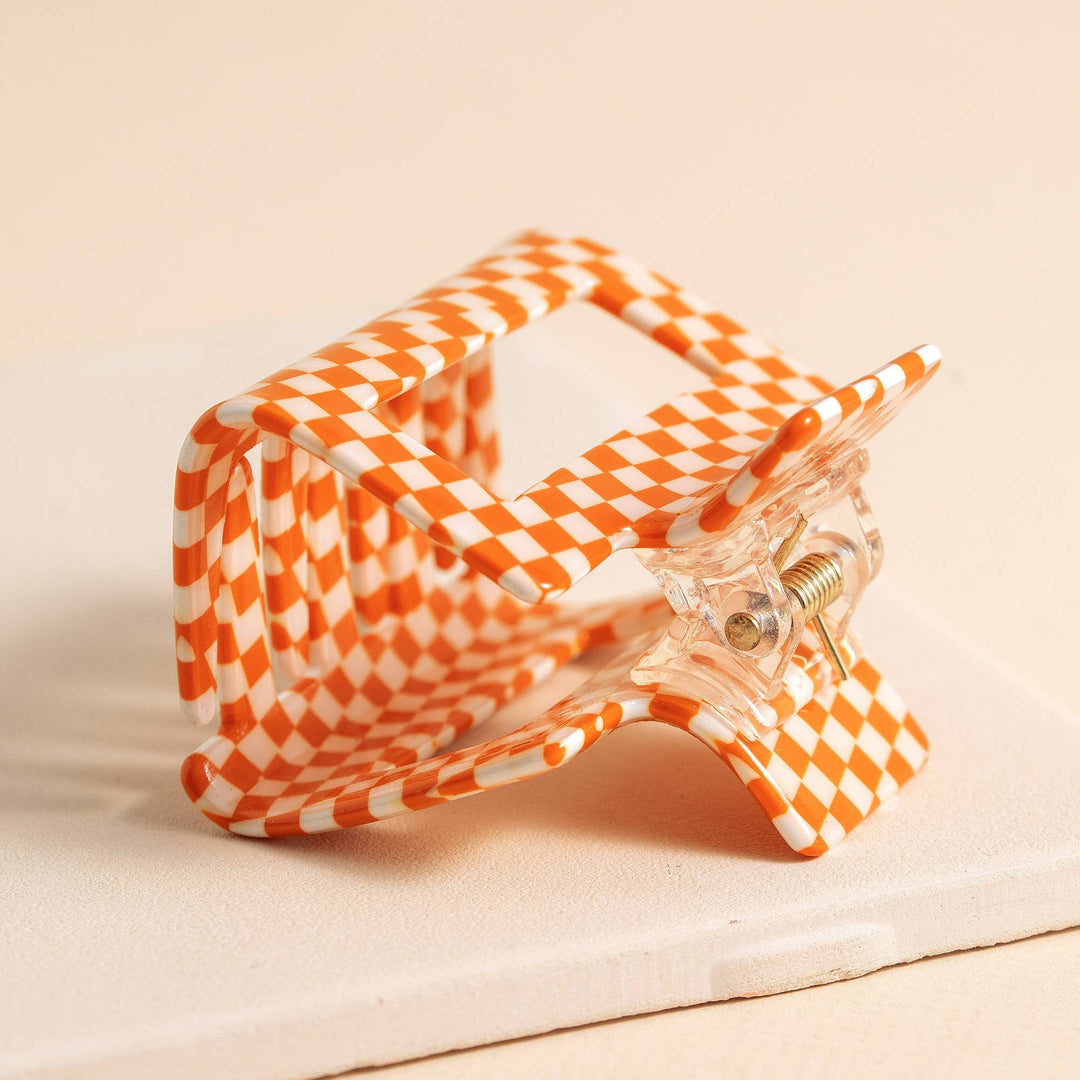 Gingham Print Hair Claw