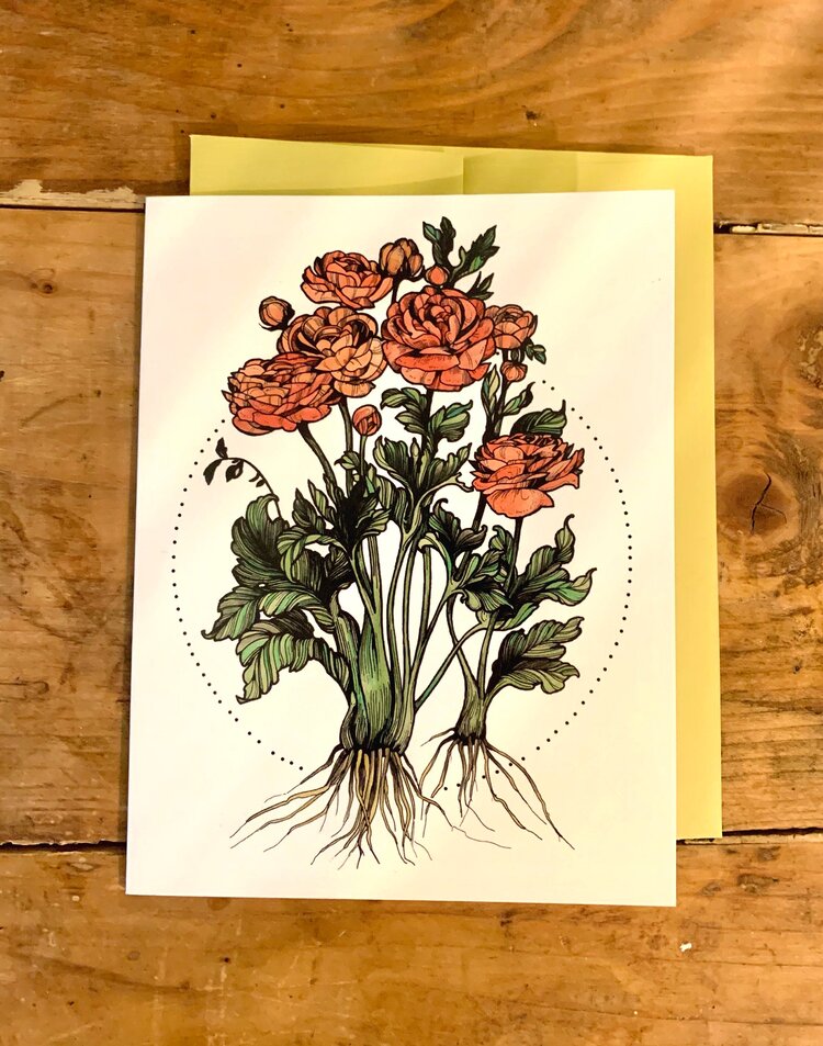 Ranunculus Greeting Card