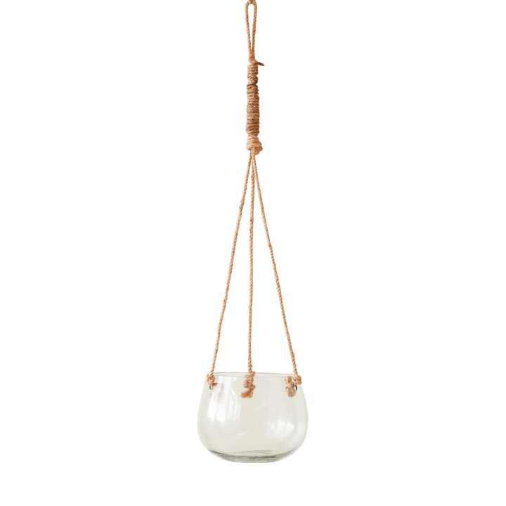 Hanging Vase Planter with Jute Rope