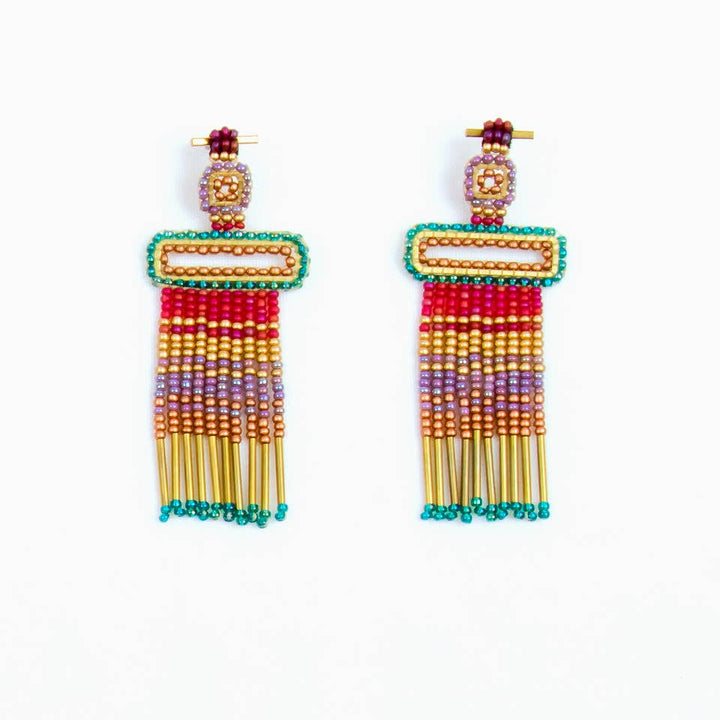 Beaded Fringe Post Earrings