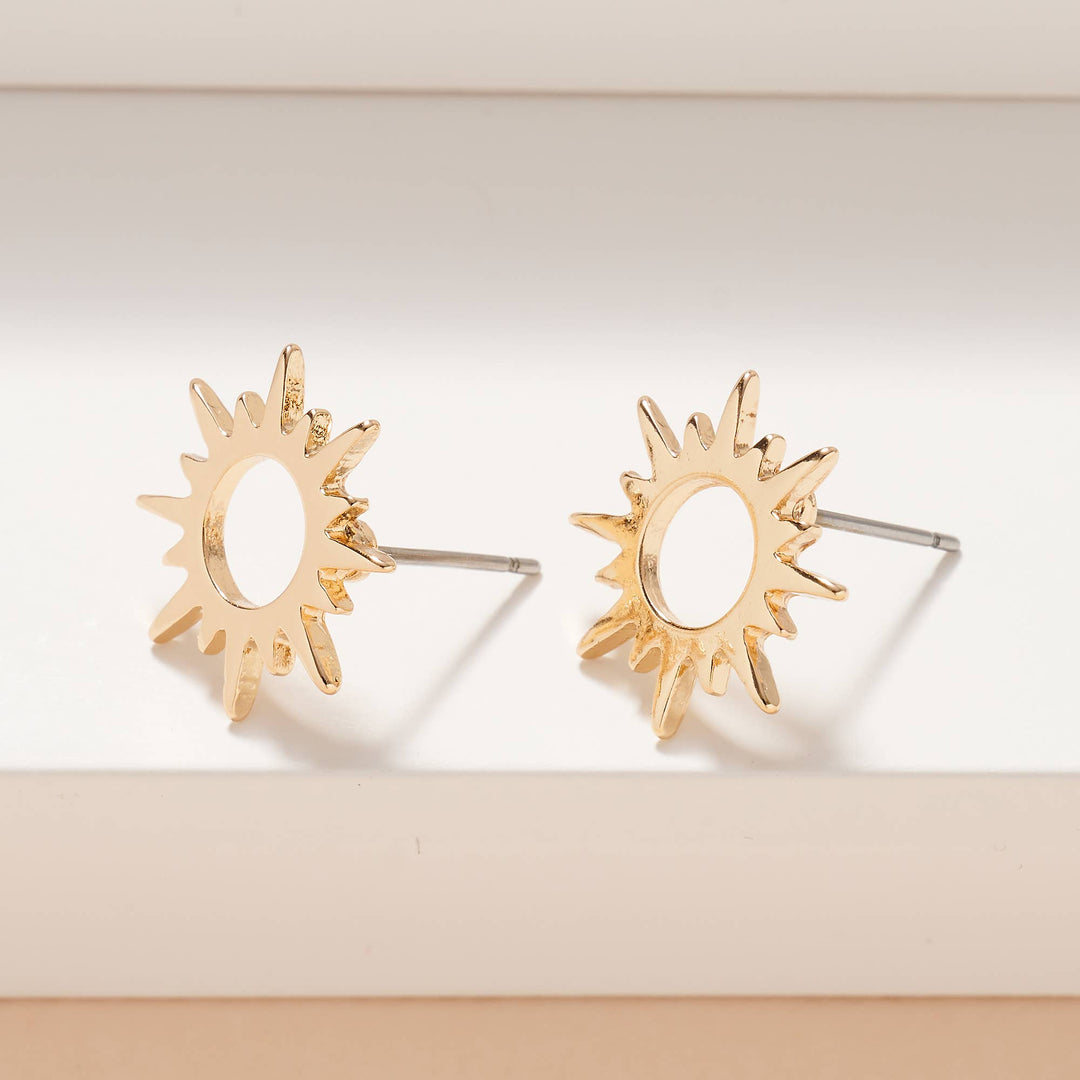 Sun Metal Stud Earrings