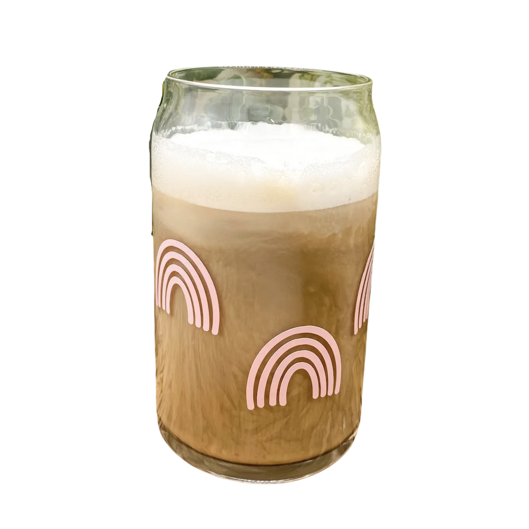 Pink Rainbow Glass Cup