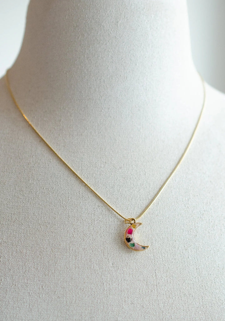 Terrazzo Moon Necklace