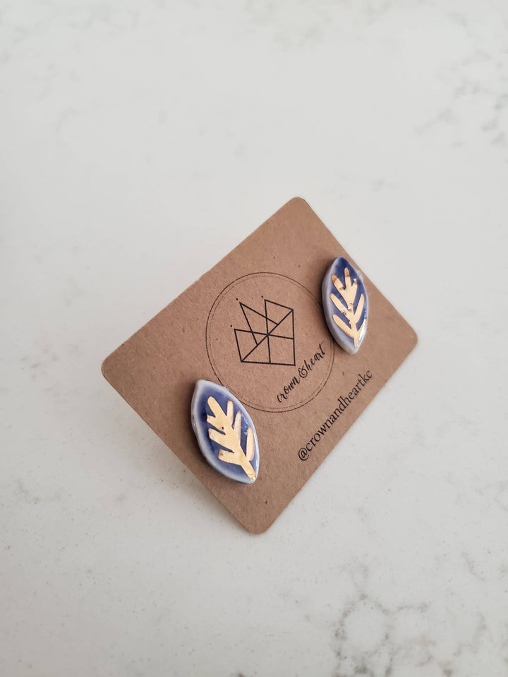 Porcelain Leaf Stud Earrings