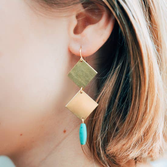 Modern Turquoise Magnesite Earrings