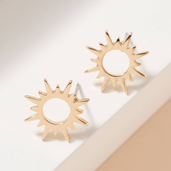 Sun Metal Stud Earrings