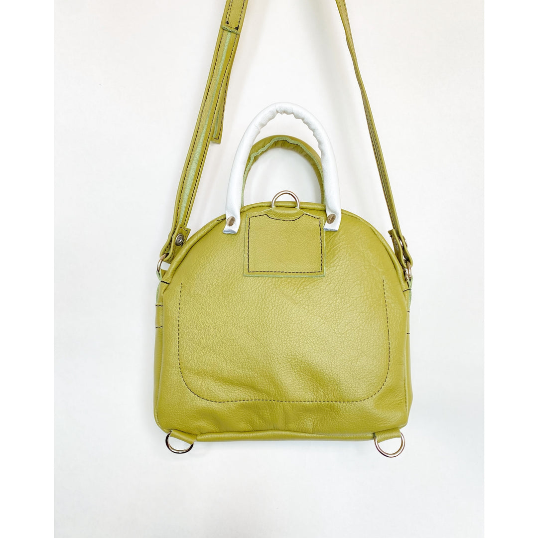 Crossbody Bowler Bag - Black-Eyed Susan Retro Green