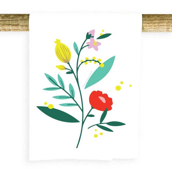 Floral Sprig Swedish Dishcloth