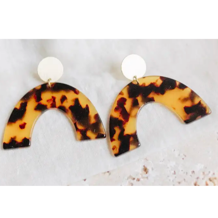 Acetate and Brass Arch Earrings