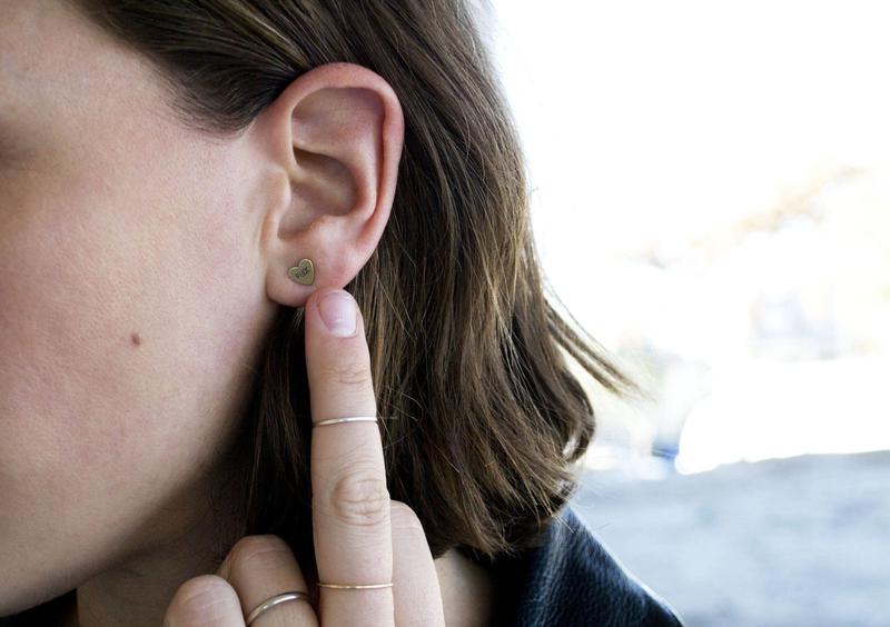 Fuck No Heart Studs