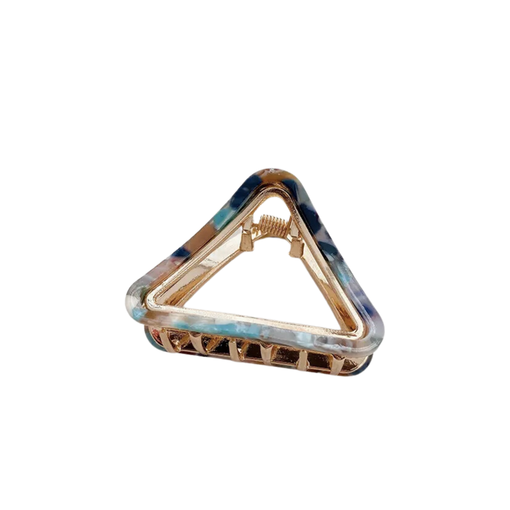 Triangle Acetate and Brass Claw Clip