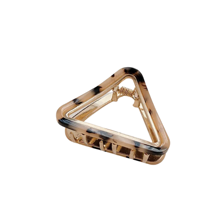 Triangle Acetate and Brass Claw Clip