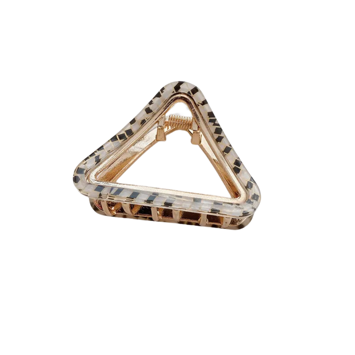 Triangle Acetate and Brass Claw Clip