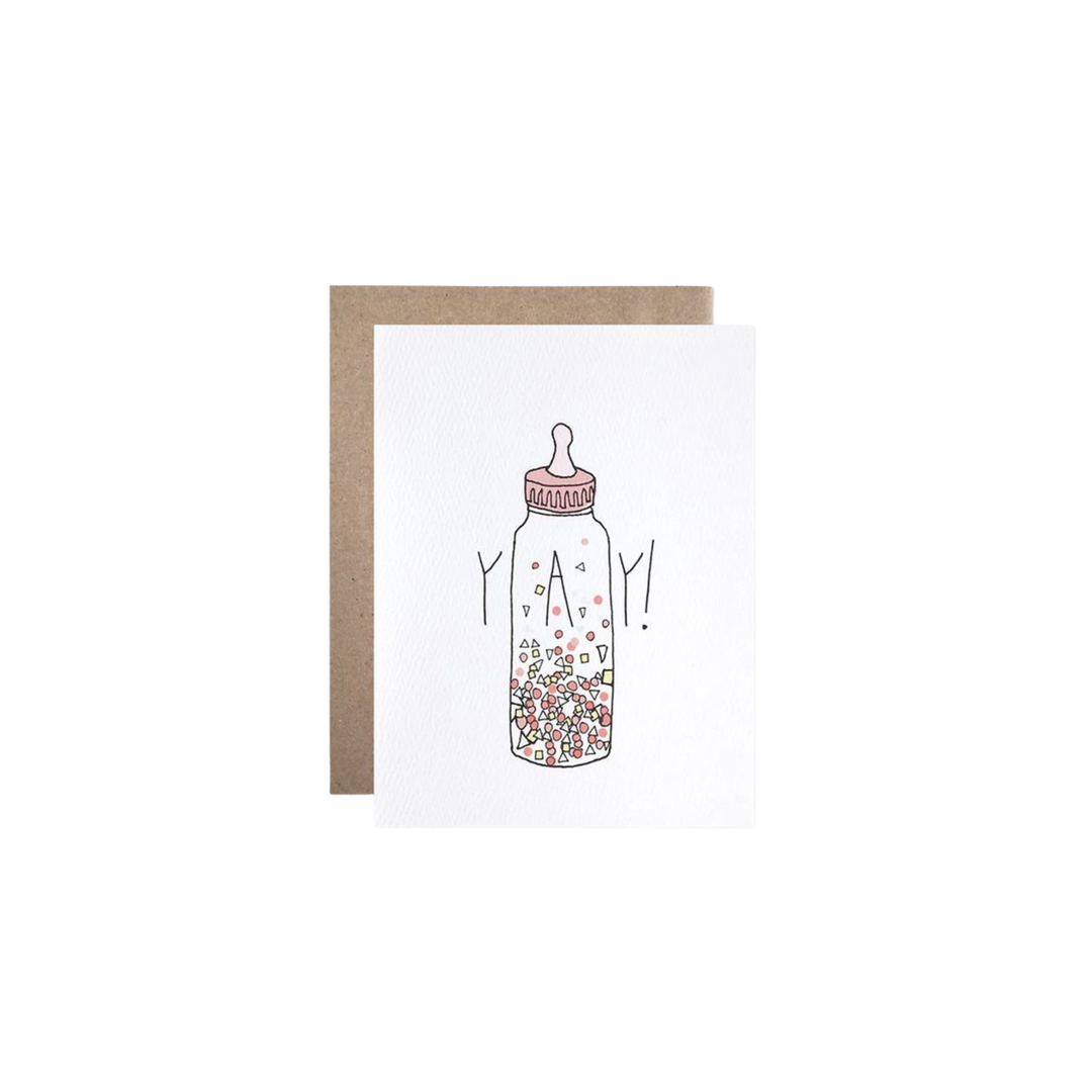 Yay Baby Bottle Greeting Card