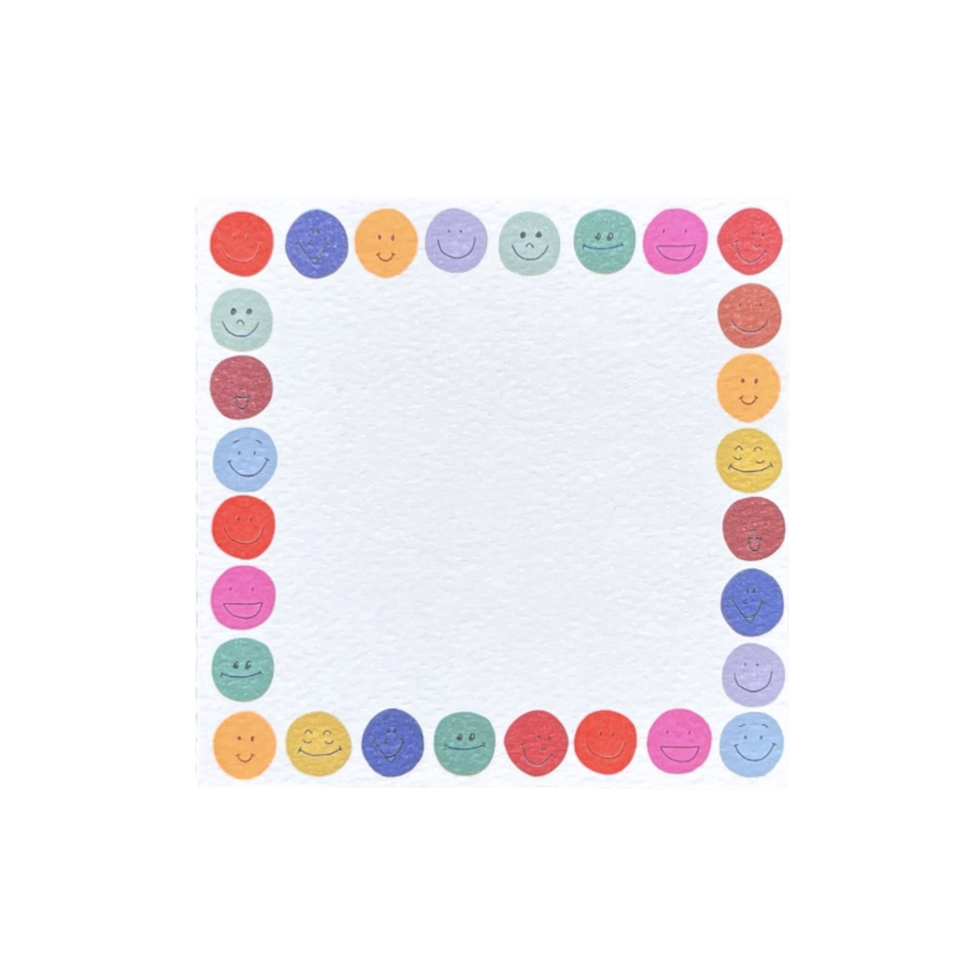 48 pack / Neon Smiley Square Notes